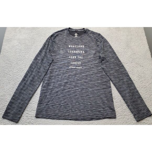 Under‎ armour T Shirt Unisex Medium Gray Space Dye University of Maryland Fitted - Picture 1 of 5